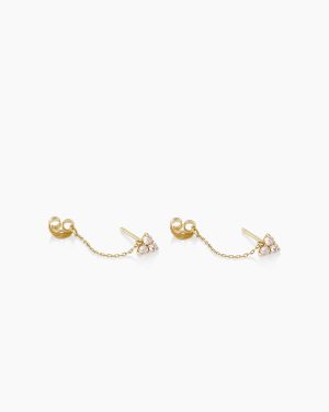 White Sapphire Chain Huggies