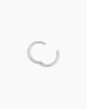 14k White Gold Classic Single Huggie