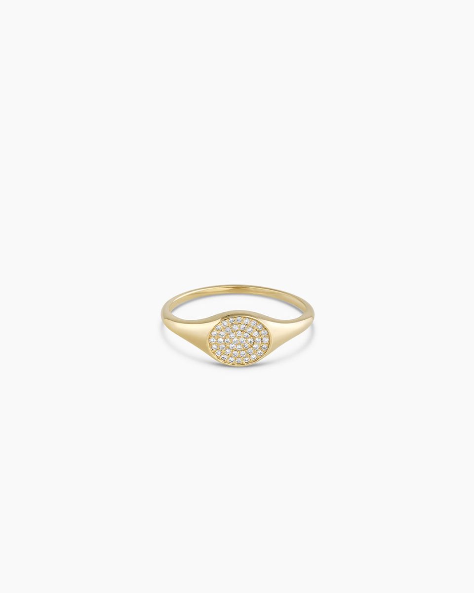 Diamond Pavé Signet Ring