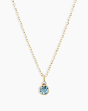14k Gold Birthstone Necklace