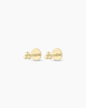 14k Gold Trio Flat Back Studs