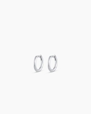 14k White Gold Classic Huggies