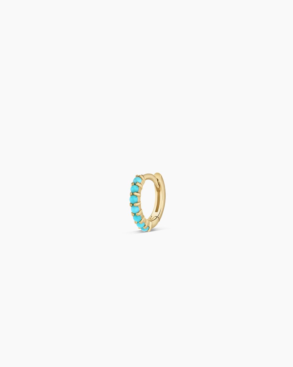Turquoise Row Single Huggie