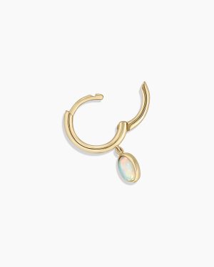 Opal Oval Single Huggie