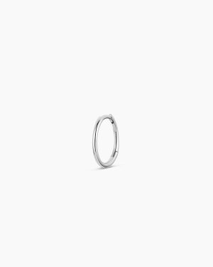 14k White Gold Classic Single Huggie