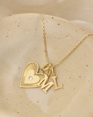 Diamond Vintage Alphabet Charm