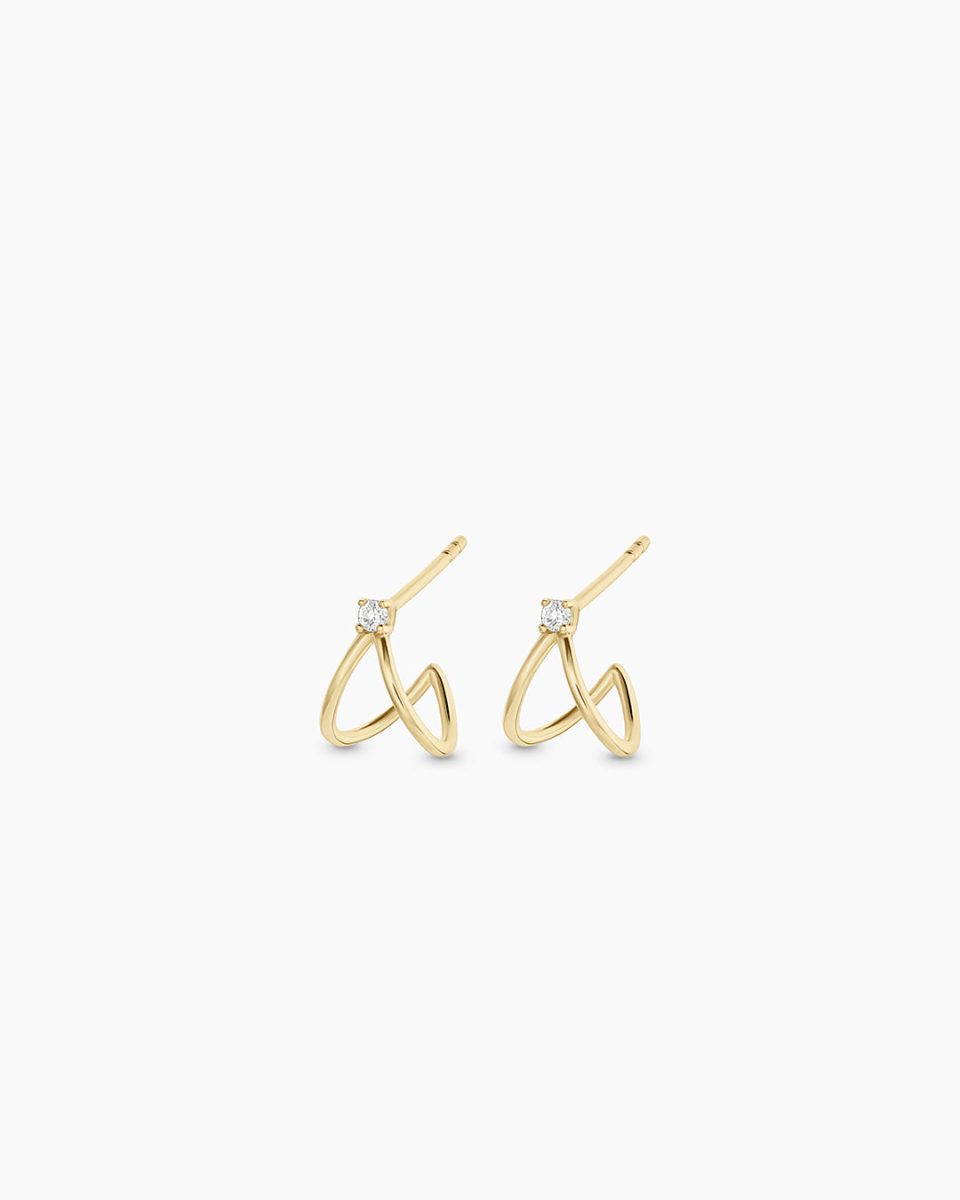 Diamond Solitaire Split Huggies