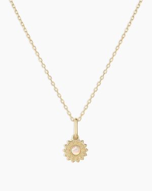 Sun Birthstone Charm Necklace