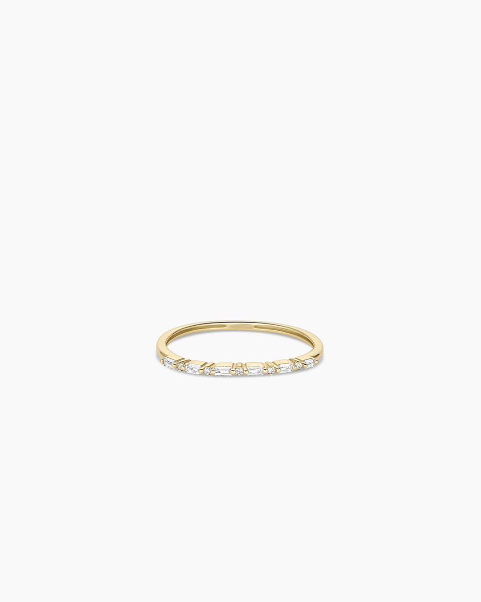 Diamond and White Sapphire Amara Row Ring