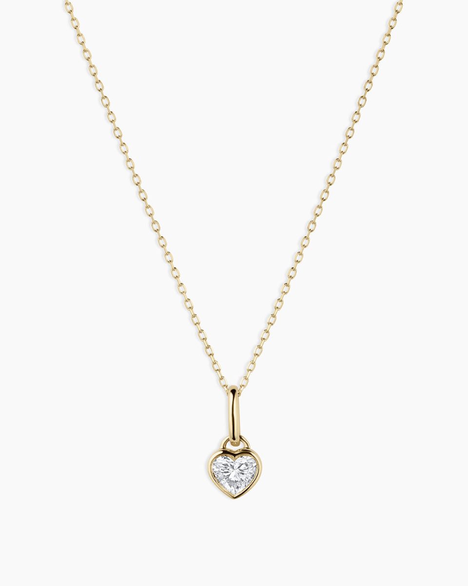 Lab Grown Diamond Heart Charm Necklace