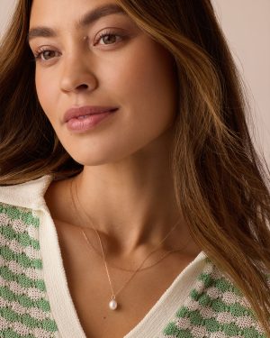 14k Gold Pearl Charm