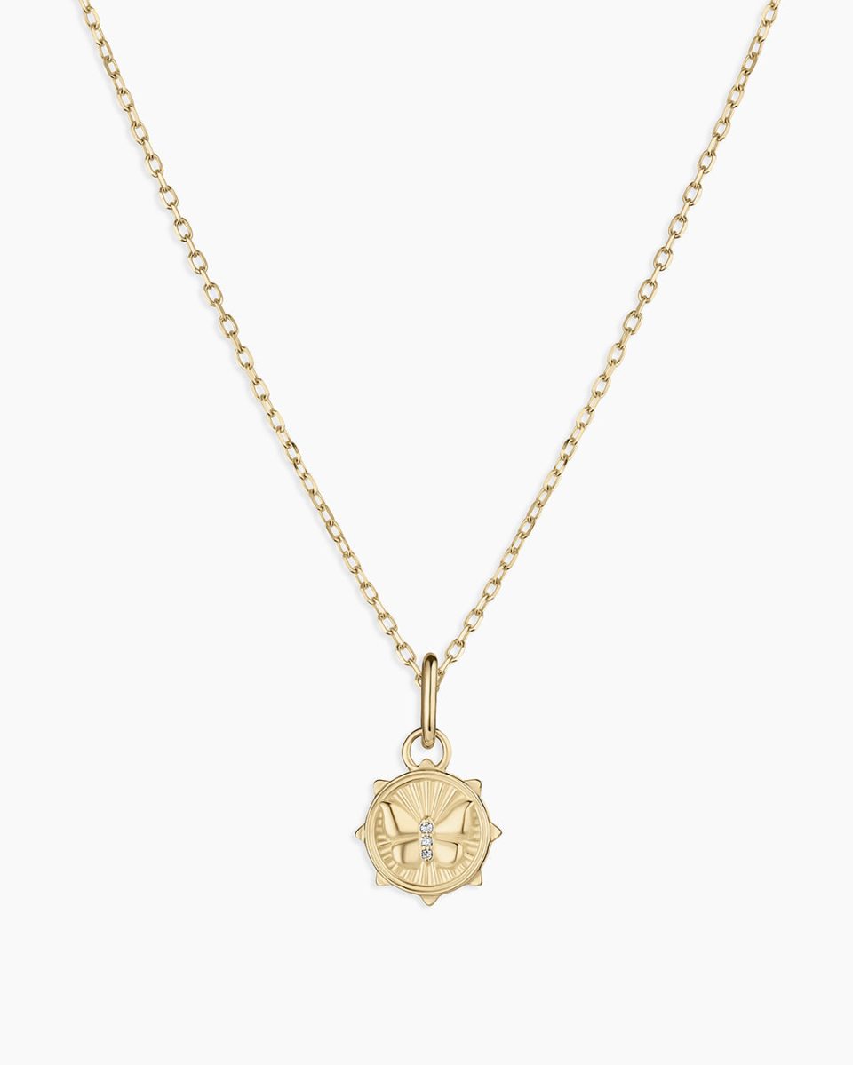 Diamond Butterfly Charm Necklace