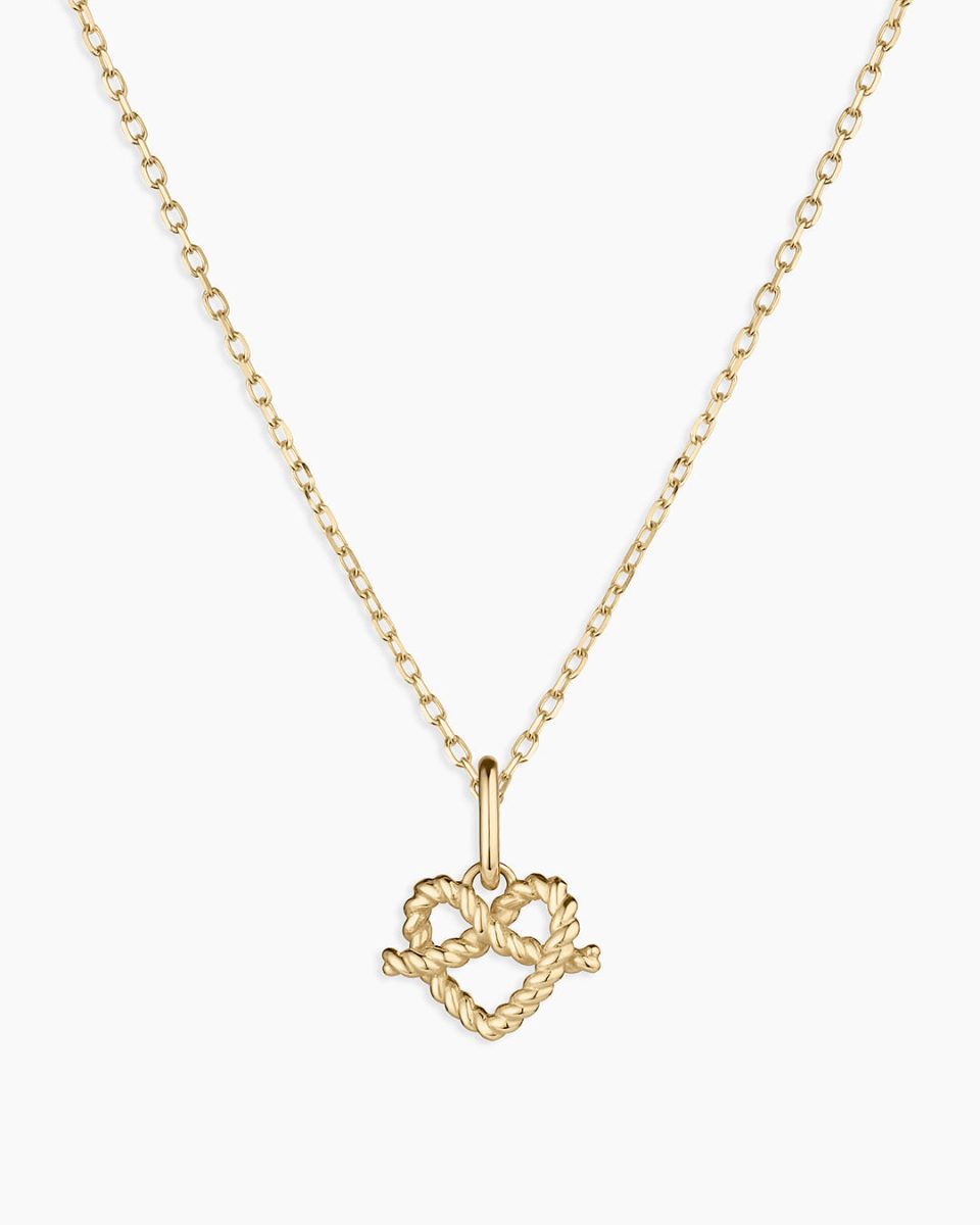14k Gold Love Knot Charm Necklace