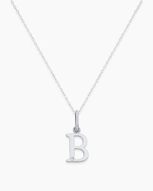 Diamond Vintage Alphabet Charm Necklace