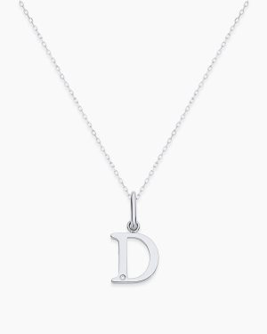 Diamond Vintage Alphabet Charm Necklace
