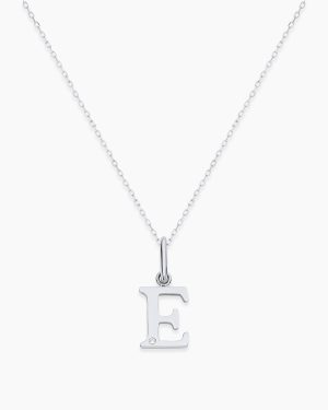 Diamond Vintage Alphabet Charm Necklace