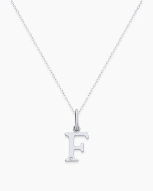 Diamond Vintage Alphabet Charm Necklace