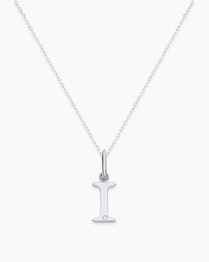 Diamond Vintage Alphabet Charm Necklace