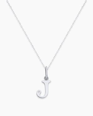 Diamond Vintage Alphabet Charm Necklace