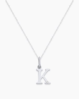 Diamond Vintage Alphabet Charm Necklace