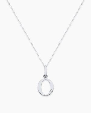 Diamond Vintage Alphabet Charm Necklace