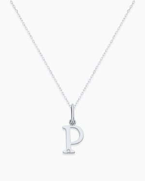 Diamond Vintage Alphabet Charm Necklace
