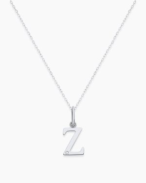 Diamond Vintage Alphabet Charm Necklace