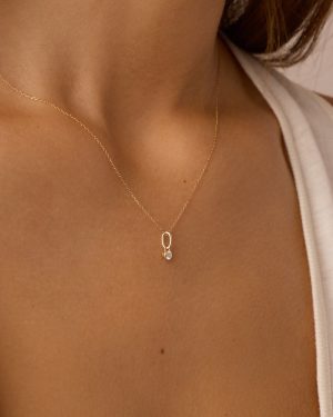 Lab Grown Diamond Halo Charm Necklace