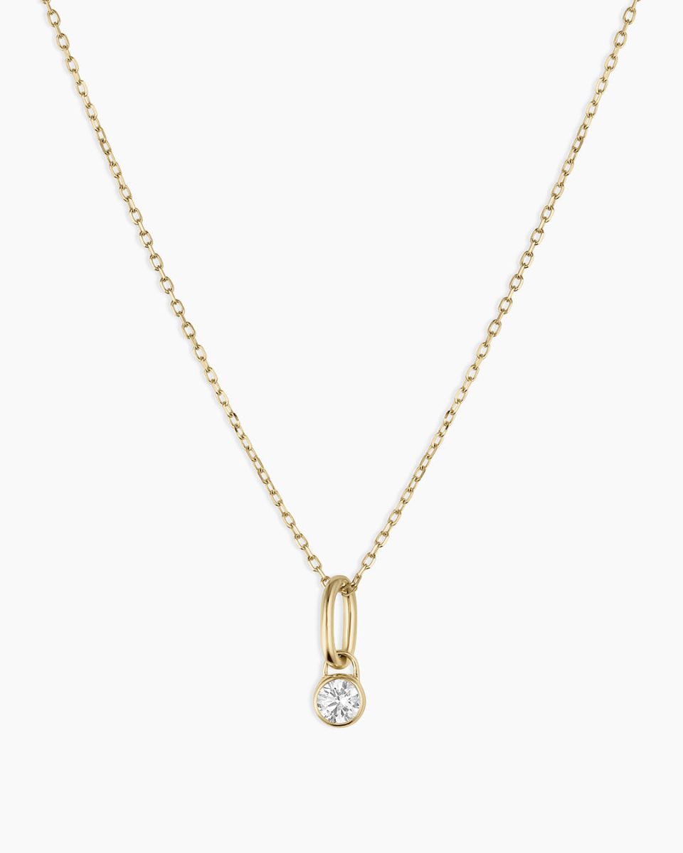 Lab Grown Diamond Halo Charm Necklace