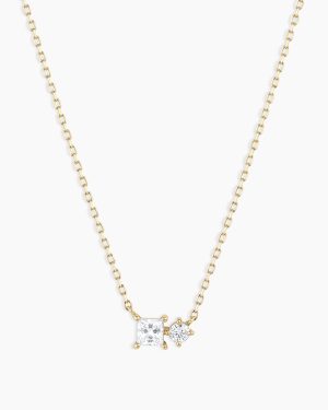 Diamond and White Sapphire Necklace