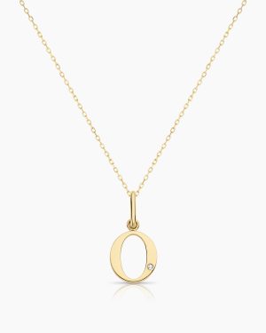 Diamond Vintage Alphabet Charm Necklace