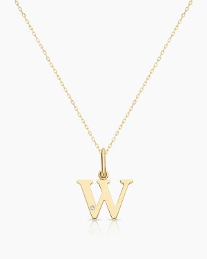 Diamond Vintage Alphabet Charm Necklace