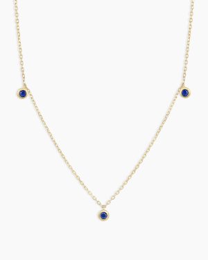 Classic Blue Sapphire Trio Necklace