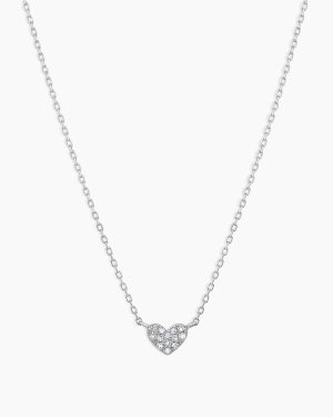 Diamond Pavé Mini Heart Necklace